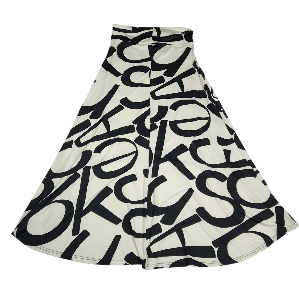 Tres Bien Black White Abstract High Low Skirt Y2K Boho Festival Womens Size XS - Picture 2 of 5